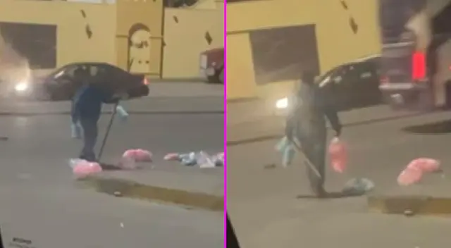 Al no vender nada, tiró sus algodones al piso.