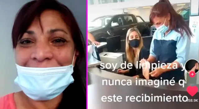 La mujer recibió un impensado presente. La mujer recibió un impensado presente.