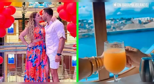 Alejandra Baigorria y Said Palao recibieron el Año Nuevo en lujoso crucero.
