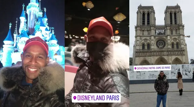 Edson Dávila se lució en la catedral de Notre Dame tras su llegada a Francia, y luego se emocionó al compartir imágenes de su paseo en el parque temático.