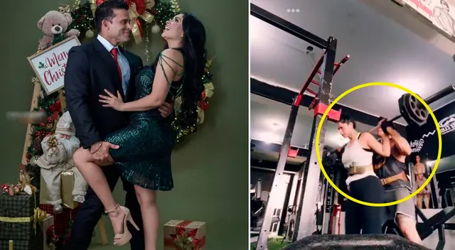 Christian Domínguez motiva a Pamela Franco. Christian Domínguez motiva a Pamela Franco.