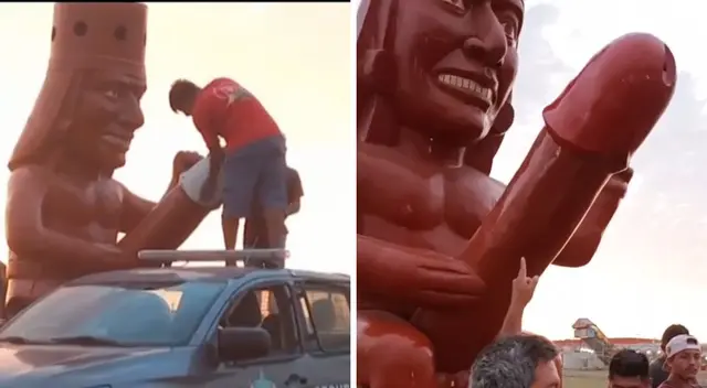 El acto vandálico que terminó dañando el falo de la escultura sucedió la madrugada de ayer por parte de vándalos. El acto vandálico que terminó dañando el falo de la escultura sucedió la madrugada de ayer por parte de vándalos.