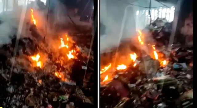 Los bomberos ya se encuentran en la zona para atender lo que podría ser un nuevo peligro para los vecinos y comerciantes de la zona. Los bomberos ya se encuentran en la zona para atender lo que podría ser un nuevo peligro para los vecinos y comerciantes de la zona.