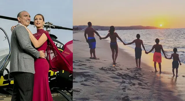 Rafael Fernández llevó al hijito de Karla Tarazona y Christian Domínguez por primera vez a la playa