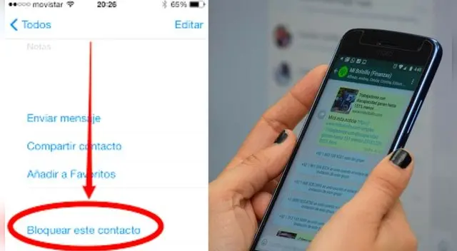 Con bloquear al contacto no recibirás ningún otra vez.