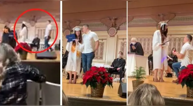 Joven se gradúa como enfermera y su mejor amigo la sorprende pidiéndole matrimonio. Joven se gradúa como enfermera y su mejor amigo la sorprende pidiéndole matrimonio.