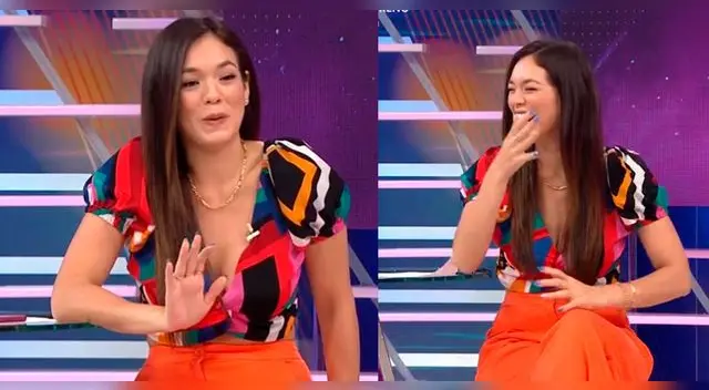 Jazmín Pinedo se echó a reír luego de recordar cómo lo pasó esta madrugada.