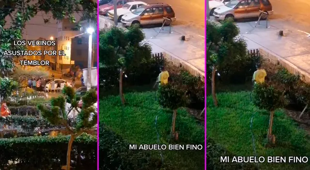 El adulto mayor manejó el temblor con tranquilidad.