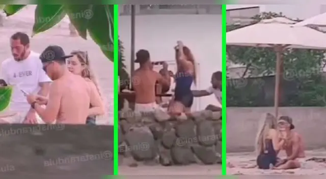 Rodrigo Cuba y Ale Venturo se divierten en las playas del sur.