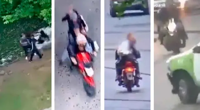 Las cámaras de vigilancia captaron el preciso momento del accidente de los delincuentes. Las cámaras de vigilancia captaron el preciso momento del accidente de los delincuentes.