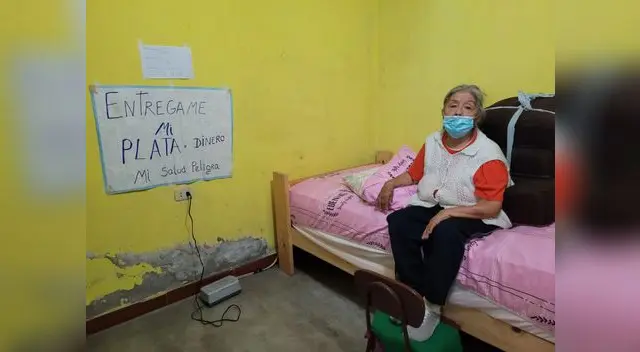 Abuelita con parálisis denuncia que su nieto le robó 14 mil soles. Abuelita con parálisis denuncia que su nieto le robó 14 mil soles.