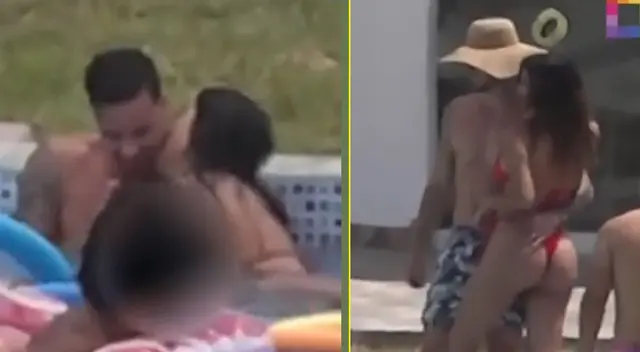 Anthony Aranda se pasa de cariñoso con Melissa Paredes y le toca el 'totó' delante de sus amigos.