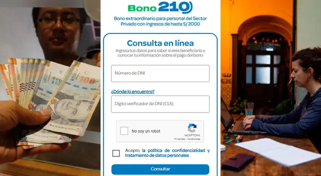 Consulta AQUÍ si eres beneficiario solo con DNI del Bono 210 soles.