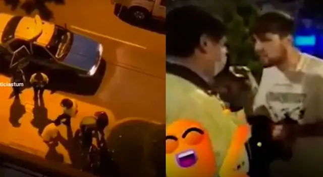 Así inició la pelea entre el joven de Miraflores y los serenos