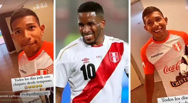 Jefferson Farfán molestó a Edison Flores y este no se quedó. Jefferson Farfán molestó a Edison Flores y este no se quedó.