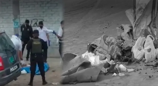 Peritos de criminalística llegaron hasta el lugar para recoger los restos humanos