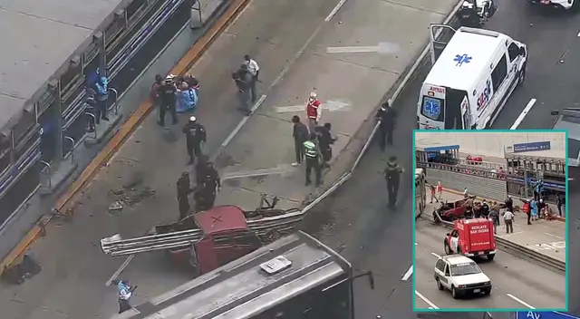 Auto colisionó contra barda de contención de la vía Metropolitana.