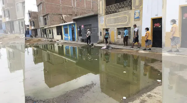 Desborde de desagüe en San Antonio, genera preocupación en Chiclayo.