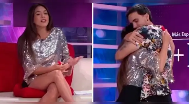 Jazmín Pinedo y Gino Assereto se mostraron sinceros y hasta se abrazaron en vivo.