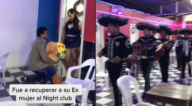 ¿Lo perdonó? Un hombre fue con mariachis y flores a un night club para recuperar al amor de su vida