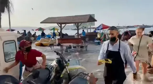 Veraneantes tuvieron que salir corriendo de la bahía.