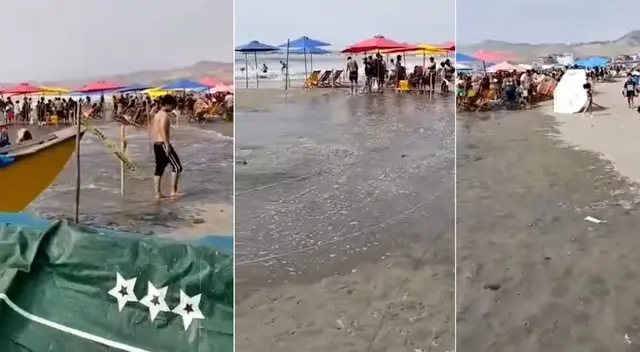 Aguas del mar traspasó la acostumbrada orilla en Cerro Azul.