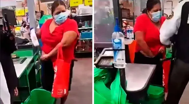La señora se molestó porque la descubrieron: tuvo que devolver lo robado.