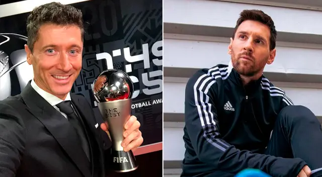 El goleador de 33 años levantó el trofeo The Best FIFA 2021 por segundo año consecutivo.