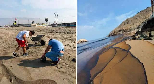Los vecinos llegaron hasta la zona afectada por el derrame de petróleo en Ventanilla. Los vecinos llegaron hasta la zona afectada por el derrame de petróleo en Ventanilla.