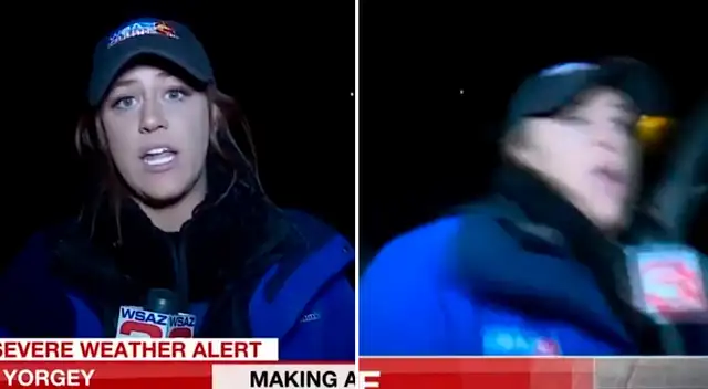 La periodista continuó con su reporte como si nada hubiese pasado. La periodista continuó con su reporte como si nada hubiese pasado.