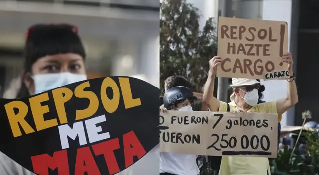 Protestan frente a sede de Repsol en San Isidro por derrame de petróleo: “Asesinos” [VIDEO]