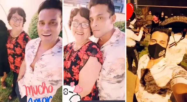 Christian Domínguez celebró cumpleaños de su mamá.