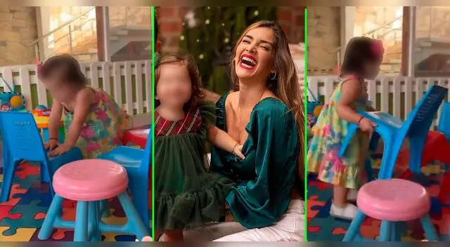 Korina Rivadeneira orgullosa de cómo se porta su pequeña Larita.