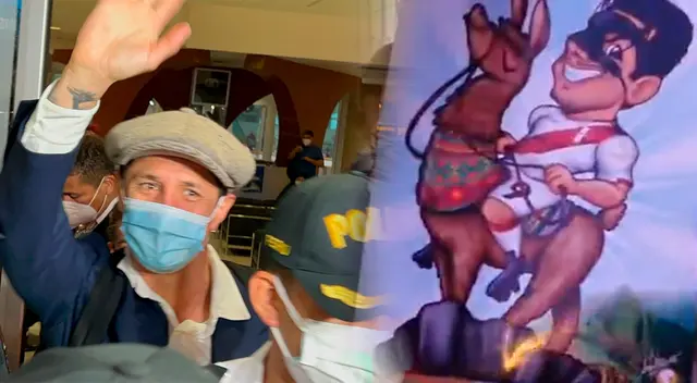 Entre los regalos de los fans destacan una caricatura de Gianluca enmascarado montado sobre una llamita. Entre los regalos de los fans destacan una caricatura de Gianluca enmascarado montado sobre una llamita.