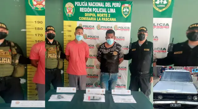 Los detenidos  y el material explosivo