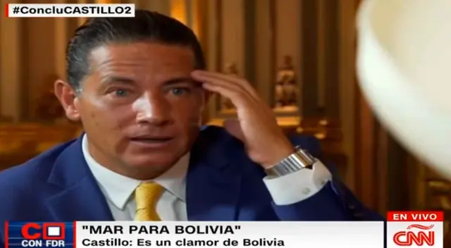 El periodista internacional de CNN se sorprendió al escuchar que Pedro Castillo dijera “mar para Bolivia”. El periodista internacional de CNN se sorprendió al escuchar que Pedro Castillo dijera “mar para Bolivia”.