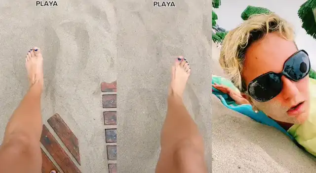 Singular escena de una joven en la playa se hizo viral en las redes sociales. Singular escena de una joven en la playa se hizo viral en las redes sociales.