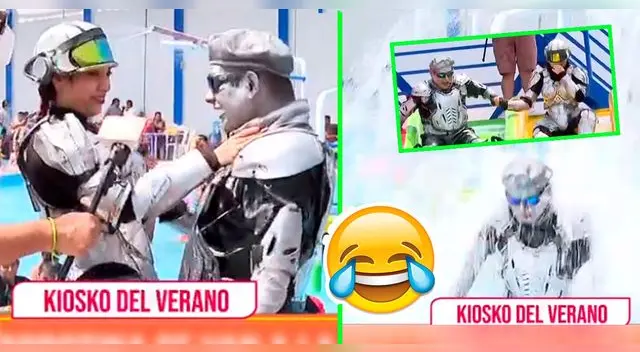 Robotín y Robotina en situación comprometedora de verano.