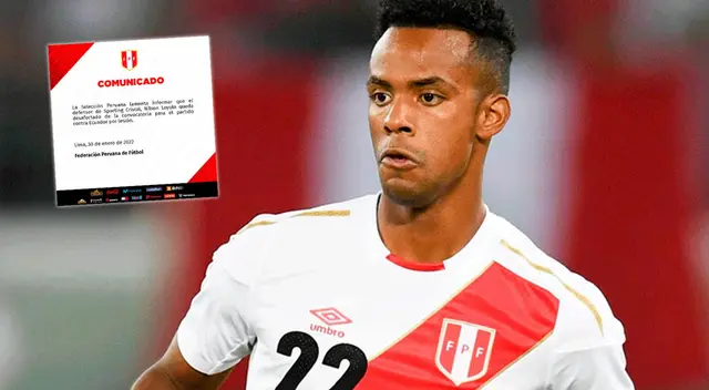 Nilson Loyola quedó fuera de lista para el partido ante Ecuador por la fecha 16 de las Eliminatorias Qatar 2022.