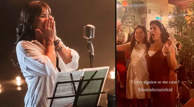 Daniela Darcourt se divierte junto a sus amigos.