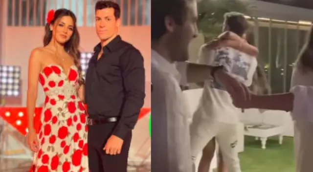 Patricio Parodi y Luciana Fuster son ampayados abrazaditos en fiesta de Alessandra Fuller