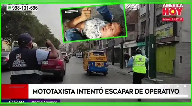 Mototaxista venezolano intentó escapar ante operativo. Mototaxista venezolano intentó escapar ante operativo.