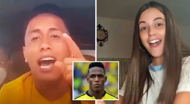En el clip viral, se le ve a la joven lavando los platos y muy alegre hace un playback de la canción de Christian Cueva a Yerry Mina.