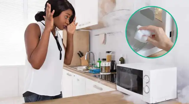 Si el olor a quemado persiste, revisa que no hayan quedado restos de comida pegados en el interior de tu microondas.
