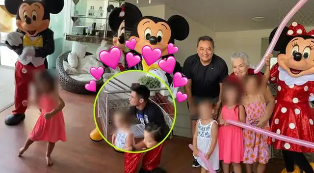 Hijas de Gato Cuba y Ale Venturo se divierten en show infantil.