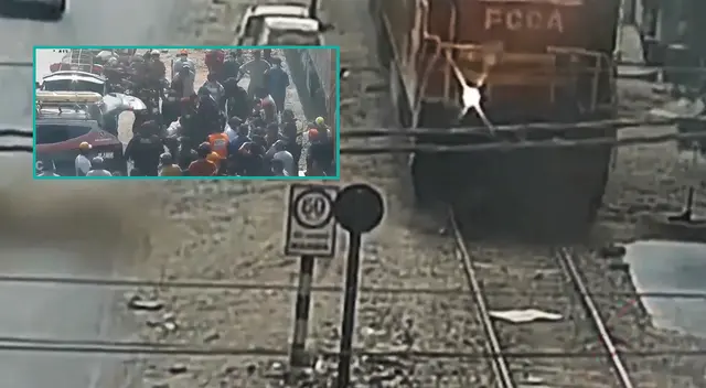 Mujer queda gravemente herida tras ser impactada por un tren de carga.