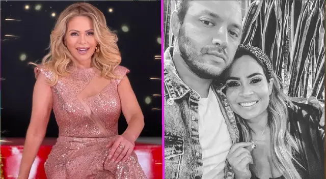 Gisela Válcrcel les da su bendición para el matrimonio. Ethel Pozo feliz.