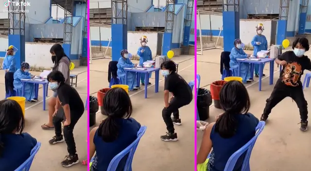 El pequeño se puso a bailar en medio de la vacunación. El pequeño se puso a bailar en medio de la vacunación.