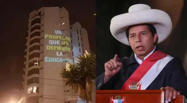 Frases alusivas a Castillo se hacen comunes en edificio de Miraflores. Frases alusivas a Castillo se hacen comunes en edificio de Miraflores.