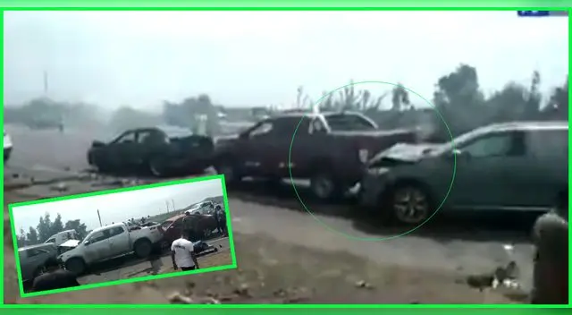 Densa humareda fue la causante de triple choque en la Panamericana Norte. Densa humareda fue la causante de triple choque en la Panamericana Norte.